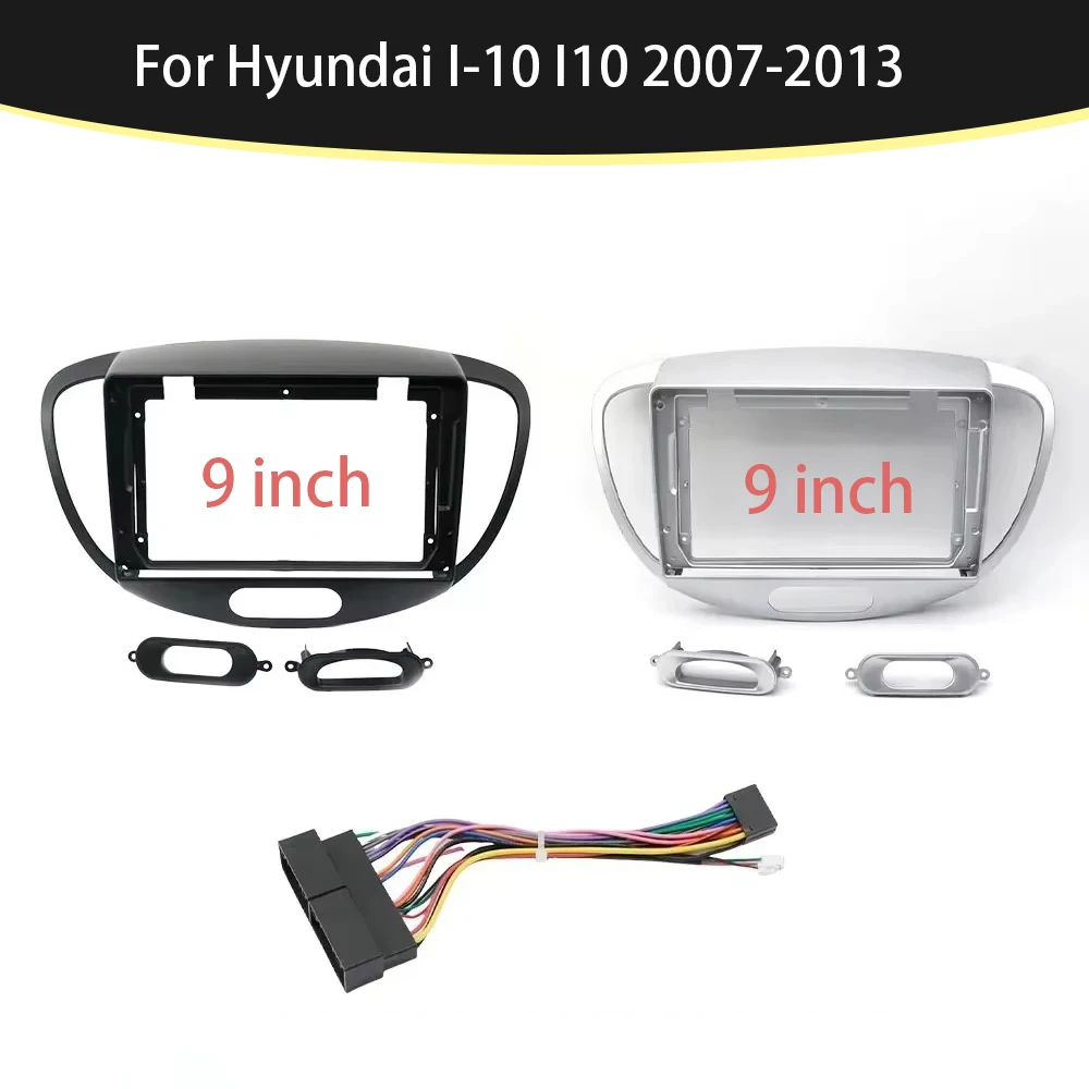 Car 2Din Audio Face Plate Fascia Frame For Hyundai I-10 I10 2007-2013 9