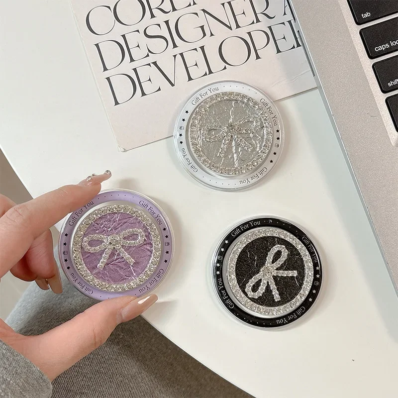 

Магнитный держатель ленты со стразами и бантом для телефона Magsafe Griptok, подставка для кольца на палец, поддержка iPhone, кронштейн Smart Tok