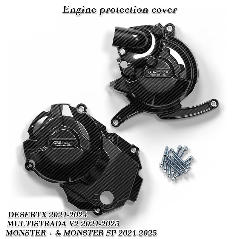

GB Racing Engine Cover DESERTX MONSTER SP + MULTISTRADA V2 2021-2025+ For DUCATI Motorcycle Alternator Clutch Protection Cover