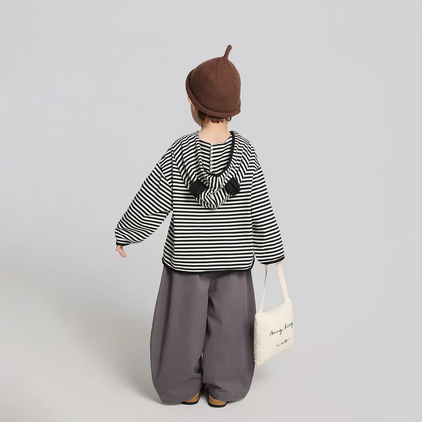 Boys' Hoodie Spring Autumn New Children's Striped Border Hooded Top Children's Cartoon T-shirt 2026 New