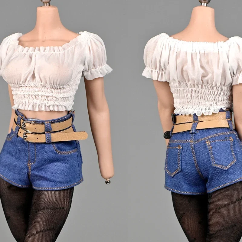 Tersedia Pakaian Tentara Celana Pendek Pinggang Tinggi Berlapis Ganda Wanita Skala 1/6 untuk Aksesori Model Tubuh Figur Aksi 12 Inci