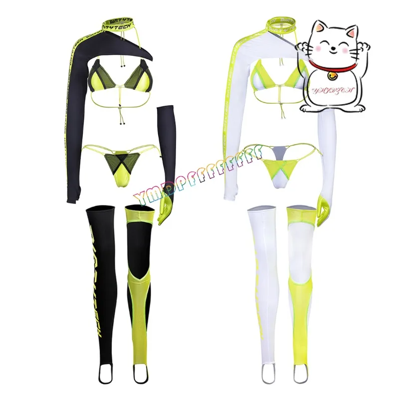 Animation Liuhuo Racing Girl anime Cosplay Set Punk Style Bandage Bikini Swimsuit Sexy Foot Socks Hot Sale - view 4