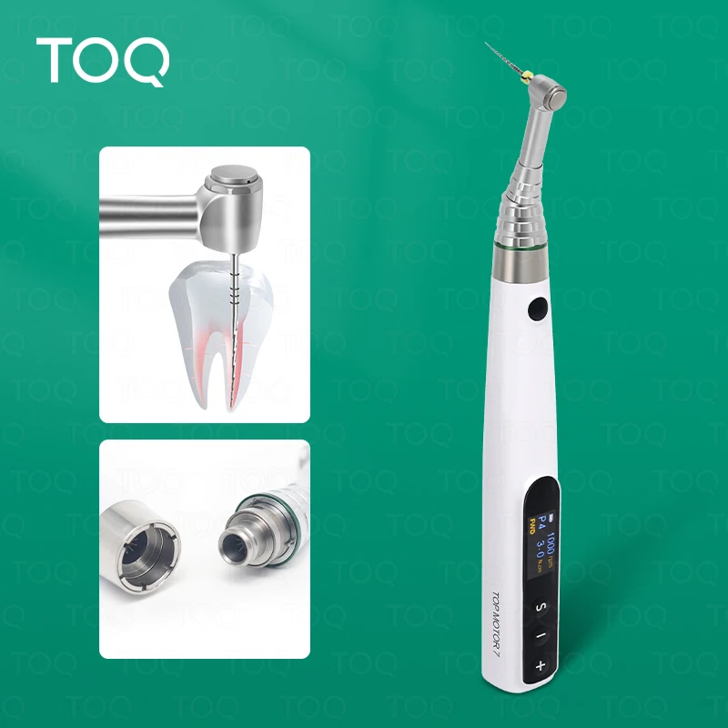 

TOQ Dental Wireless Endo Motor With Colorful OLED Screen 9 Programs & 4 Modes Contra Angle Reduction For Root Canal Treatment