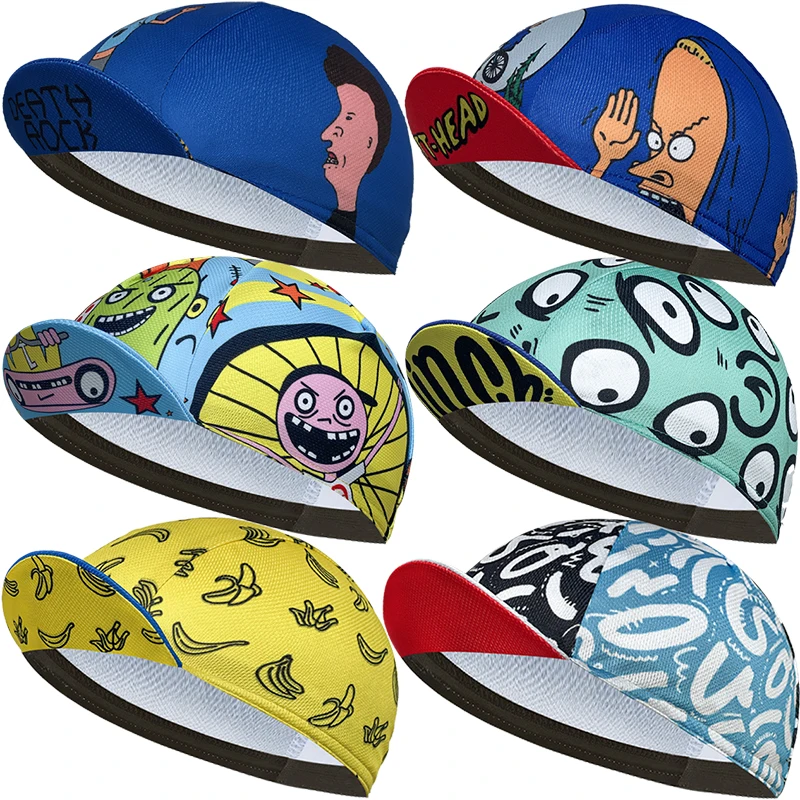 

New summer sweat-wicking riding cap, polyester material, sweat-absorbent, neutral, graffiti elements, cute, popular