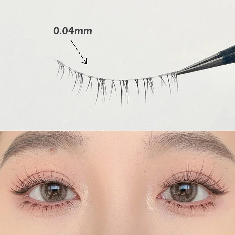 Manga Lashes 5 Pair Lashes Natural Lower Eyelashes Handmade False Eyelashes Clear Band Bottom Fake Lashes Extension Makeup Tools