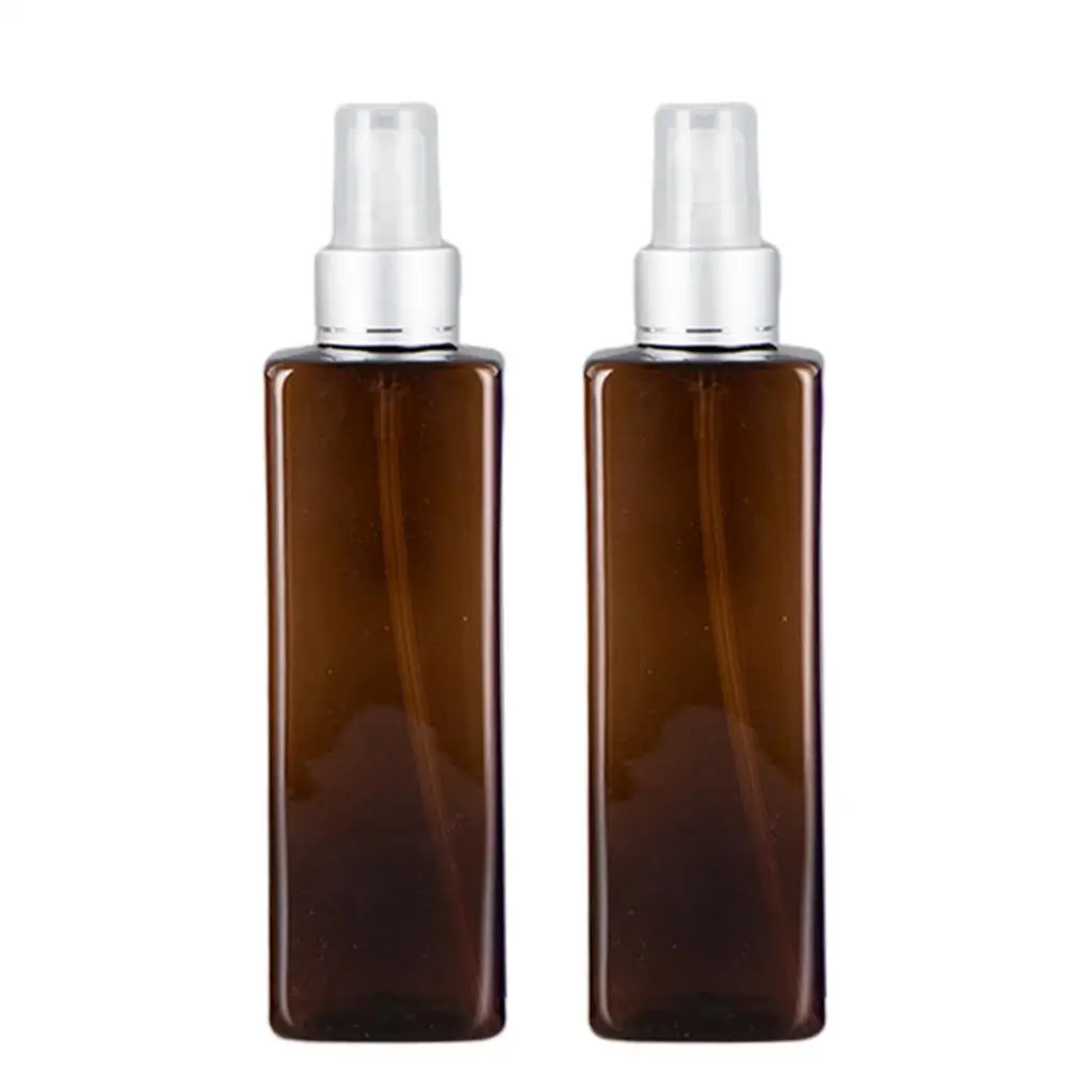 2x 250ml Square Perfume Toner Spray Bottles Reusable Toiletries Container