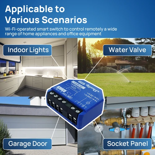 Imagen 2 del producto Interruptor Inteligente de Contacto Seco Shelly 1 Gen3, Relé Operado por WiFi y Bluetooth, Compatible con Bajo Voltaje, Protección Contra Sobrecalentamiento