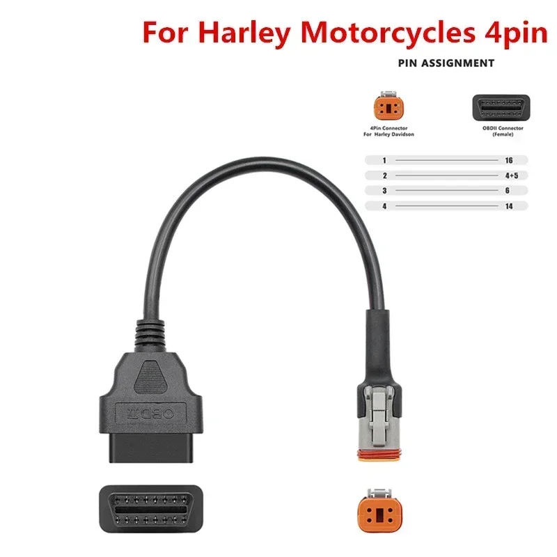 Latest For Motorcycle Diagnostic Adapter OBD2 Connector CableS For HON-DA/SUZ-UKI/YA-MAHA/KT-M/KAW-ASAKI 4P/6P/8P Cable OBD Tool