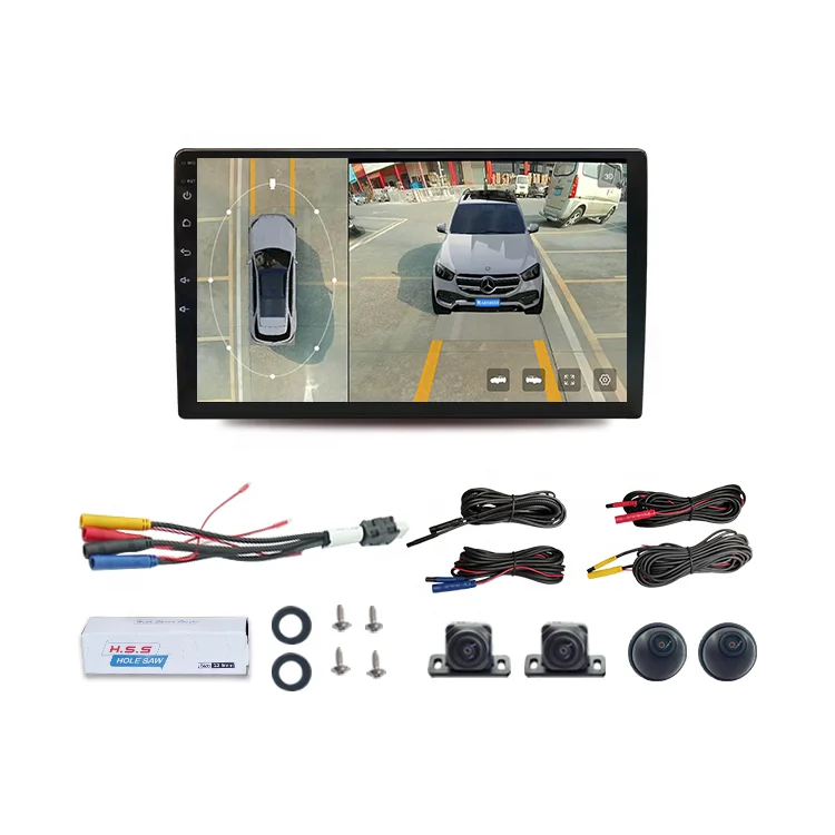 Wemaer Multi-function IPS HD Screen 360 Bird View 4GB+64GB Wide Angel Parking Monitoring Car Camera Panoramic Navigation