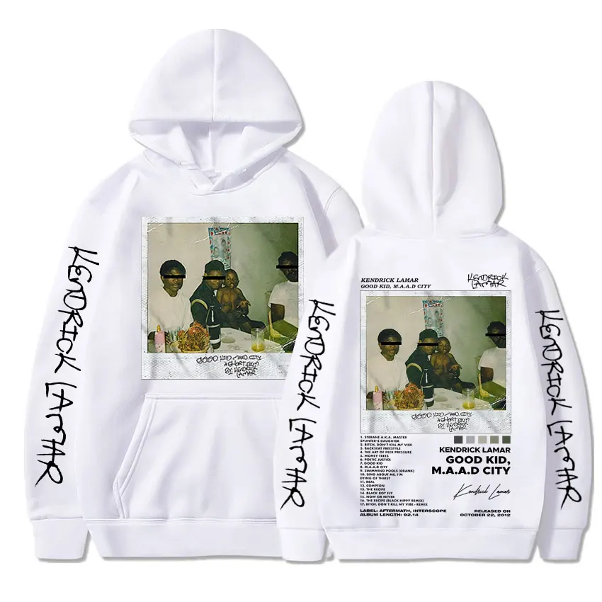 Kendrick Lamar Good Kid Herren Kapuzenpullover Hip-Hop Musikalbum Cover Hoodie Lässige Mode Streetwear