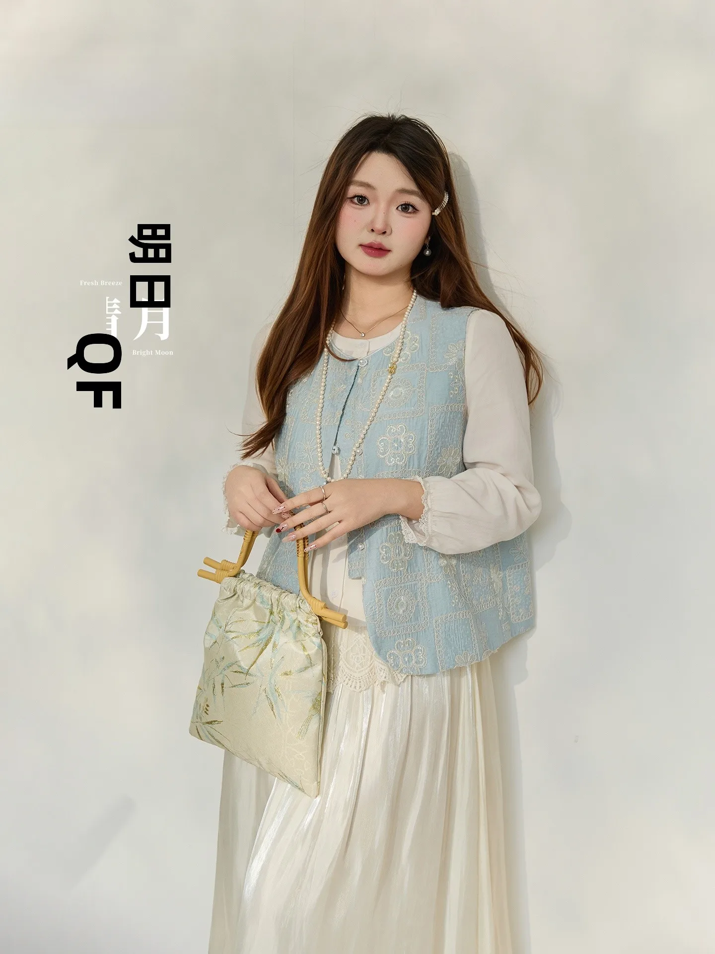 

DM00 plus Size Women's Faion Spring New Chinese Sle Texture Embroidery Top Casual Long Sve round Ne Vest