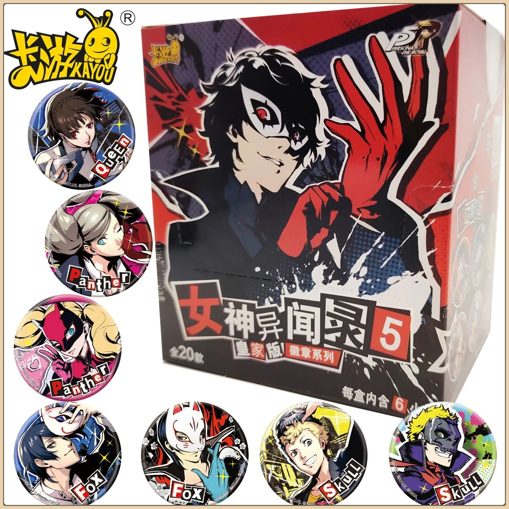 

Оригинальный Kayou Persona 5, высококачественный значок периферийной коллекции аниме, круглые броши с героями мультфильмов для рюкзака, аксессуары, подарки