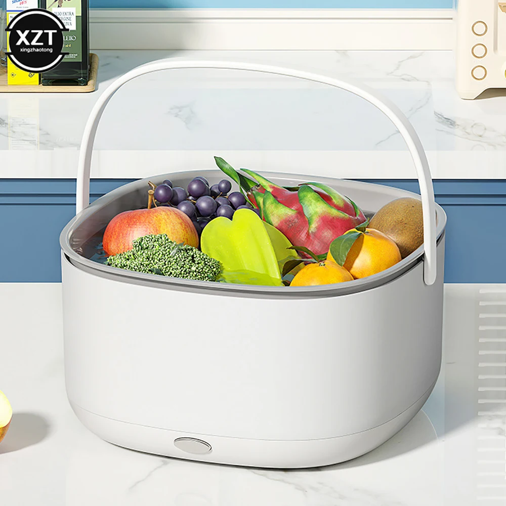 Fruit and Vegetable Washing Machine Convenient Washing Basket Fruit and Vegetable Electric Washing Machine Kitchen Cleaning Tool