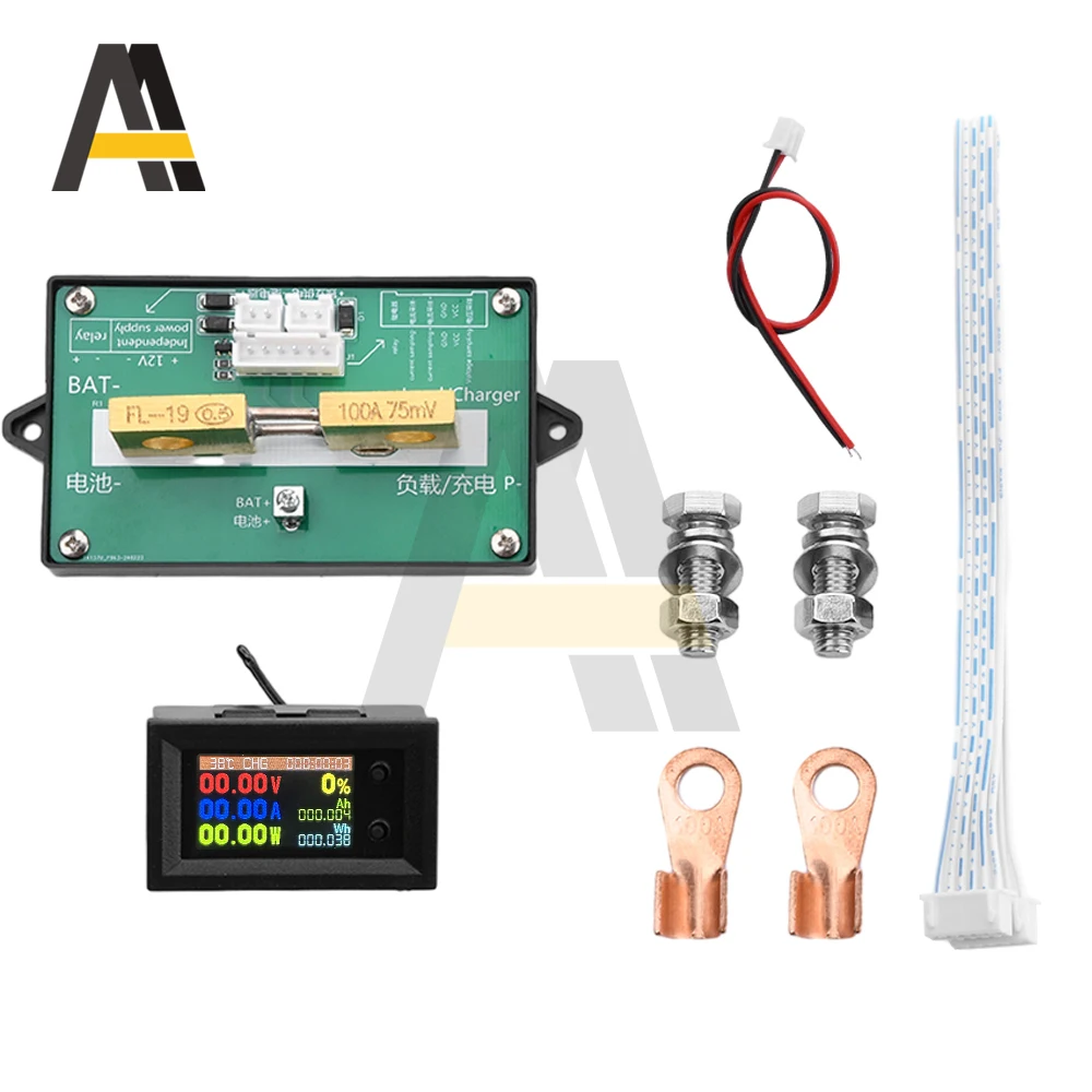 Bidirectional Coulomb Meter DC7-200V 20A 100A 200A 300A Voltage Current Power Capacity Electricity Temperature Time  Tester