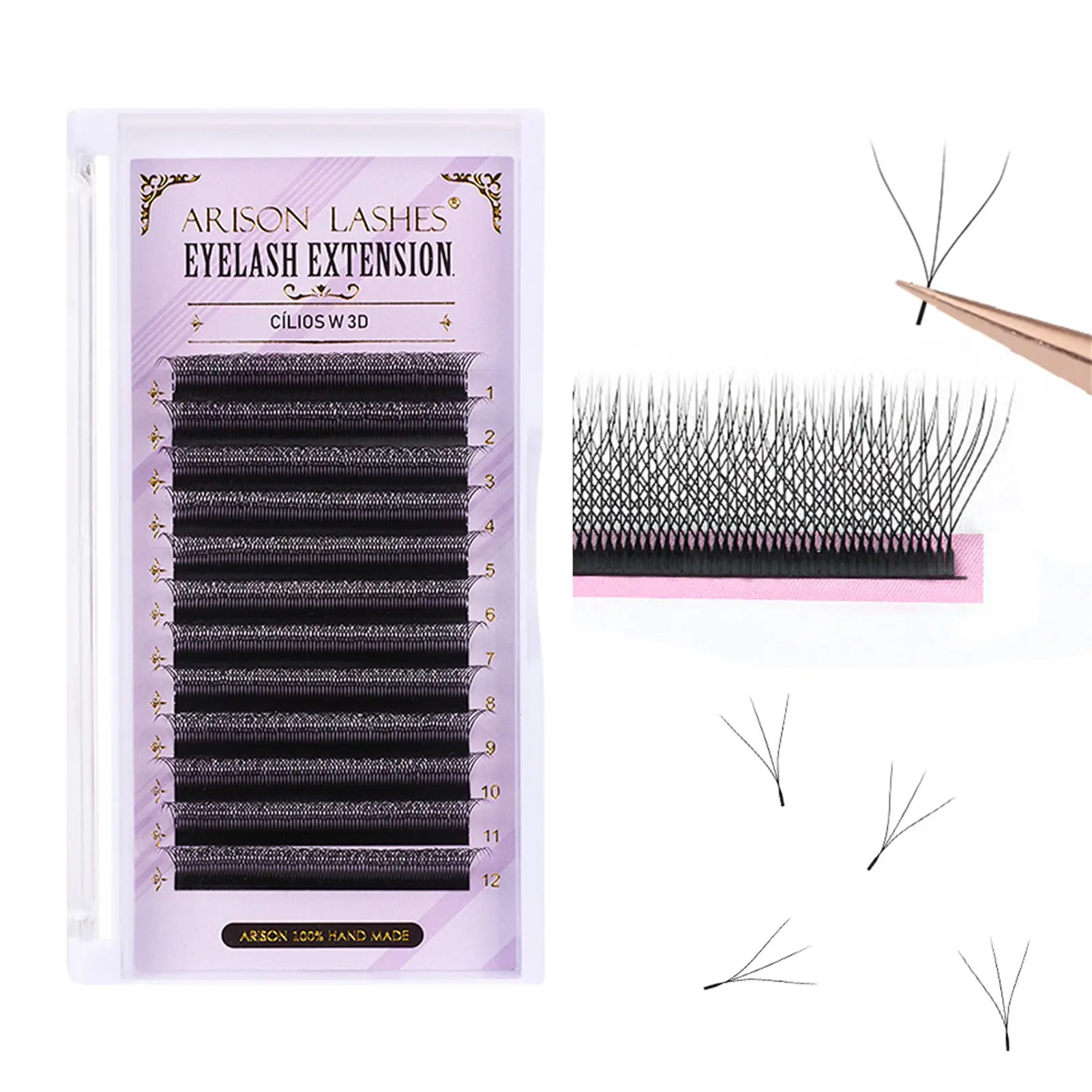 Individual False Eyelashes Grafted Lashes Easy to Use Realistic Look Lash Extension Kit Gift for Friends Family Members PR Sale