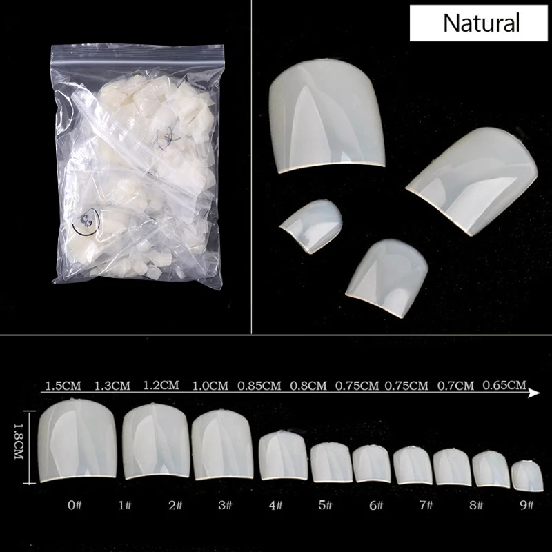 500Pcs False Fake Artificial Toe Nails Tips French Foot Tips Acrylic Professional Nail Art Decor Full Cover Toenails Manicure