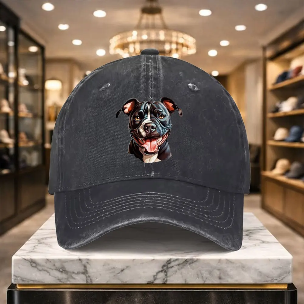 Nouvelle casquette de baseball polyvalente Staffordshire Bull Terrier avec visière plate, dotée d'un design réglable, adaptée aux activités de plein air