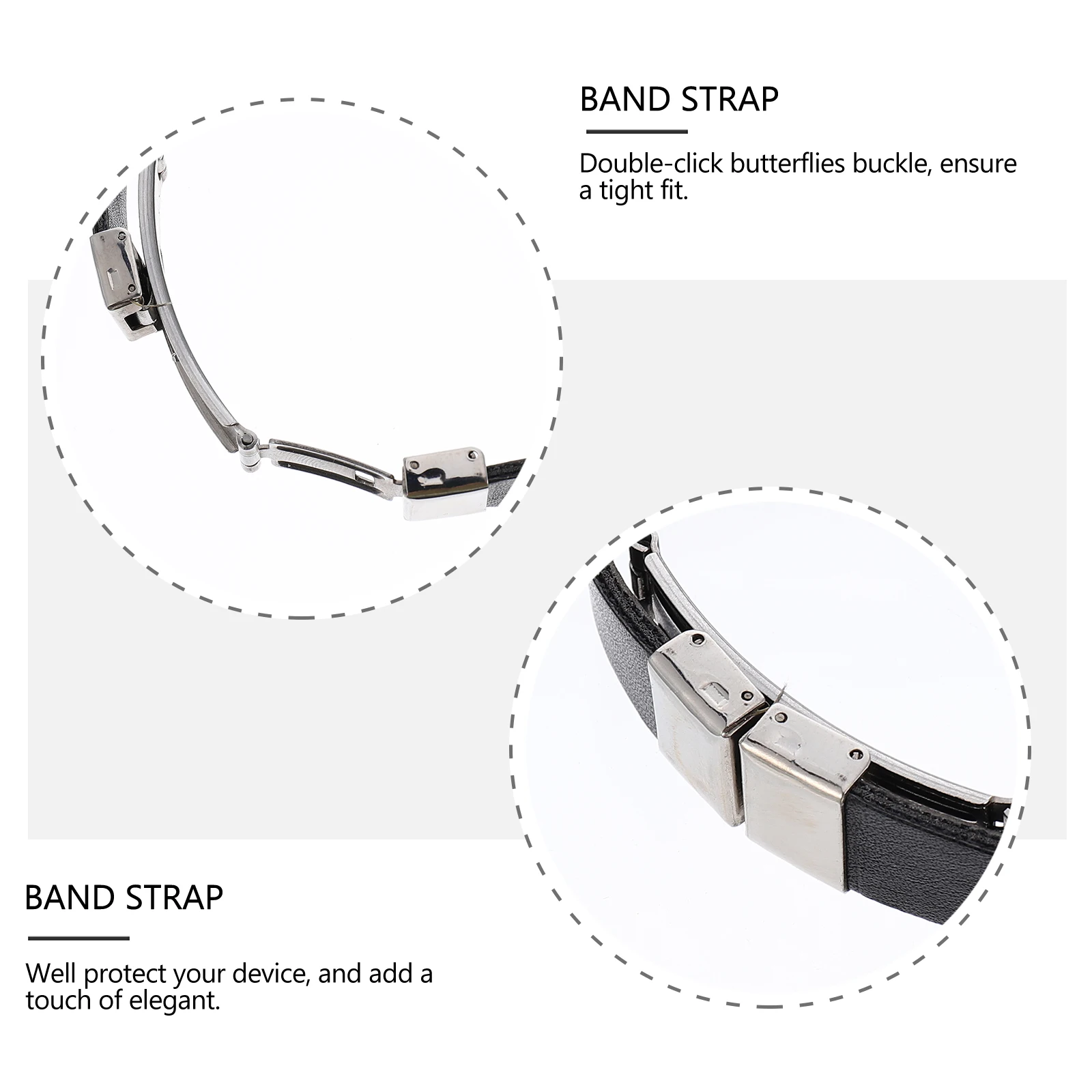 

Bracelet Snap Shell Band Wristband Bracelets Elastic Watch Compatible for Mi Strap with Replacement Pu Man
