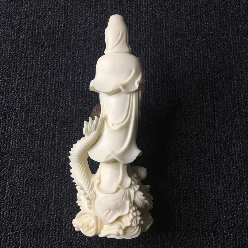 Ivory Nut Carved Royal Dragon Guanyin Bodhisattva17*6*7cmHome Living Room Desktop Crafts Crafts Decoration Wholesale