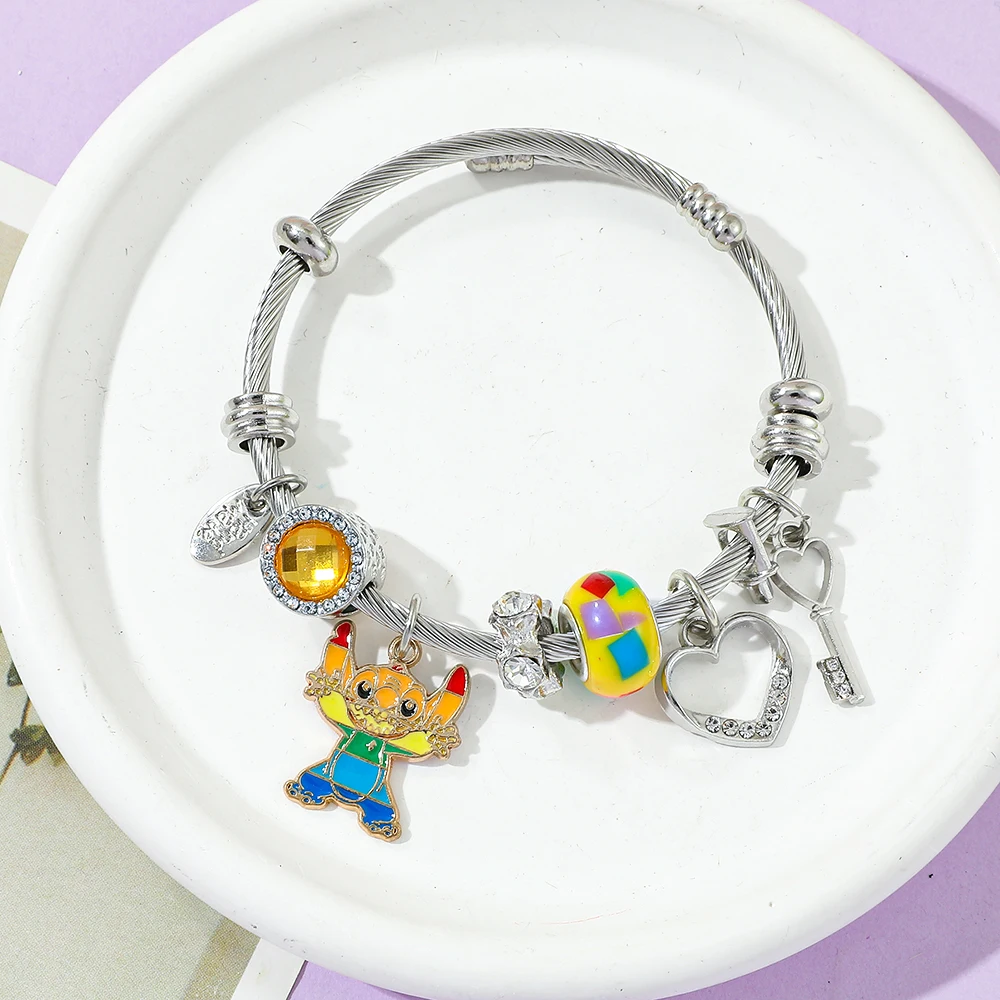 ديزني ليلو وستيتش سحر سوار لطيف أنيمي الشكل قلادة الإسورة متعة هدية عيد ميلاد لمحبي ﻿