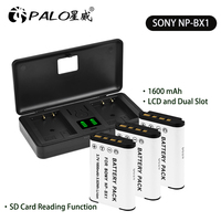 NP-BX1 NPBX1 1600 mAh Battery NP BX1 with Fast Charger Box for Sony RX100 M3 M7 M2 M4 M5 ZV-1 RX100 III HX400 WX350 H400 X3000