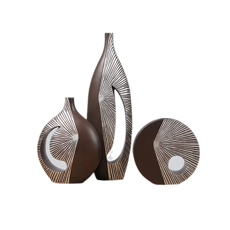 

Light luxury high-end dried flower vase ornament art high-end modern living room TV cabinet entrance decoration one piece