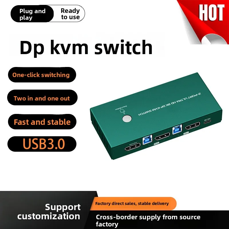 Dp Kvm Switch In Out Displayport K Hz Ultra Hd Selector Port Usb Sharing Desktop Controller Dual Computer Gaming Office