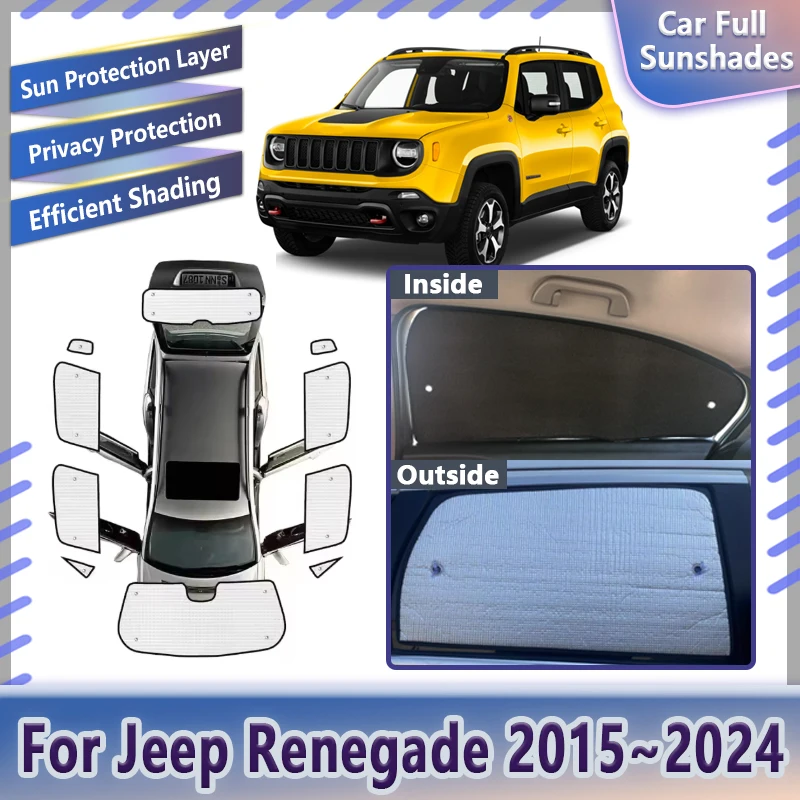 

Car Accessories For Jeep Renegade 2015~2024 Car Sunshades Windshield Anti-UV Visor Sun Blinds Cover Interior Part 2019 2021 2023