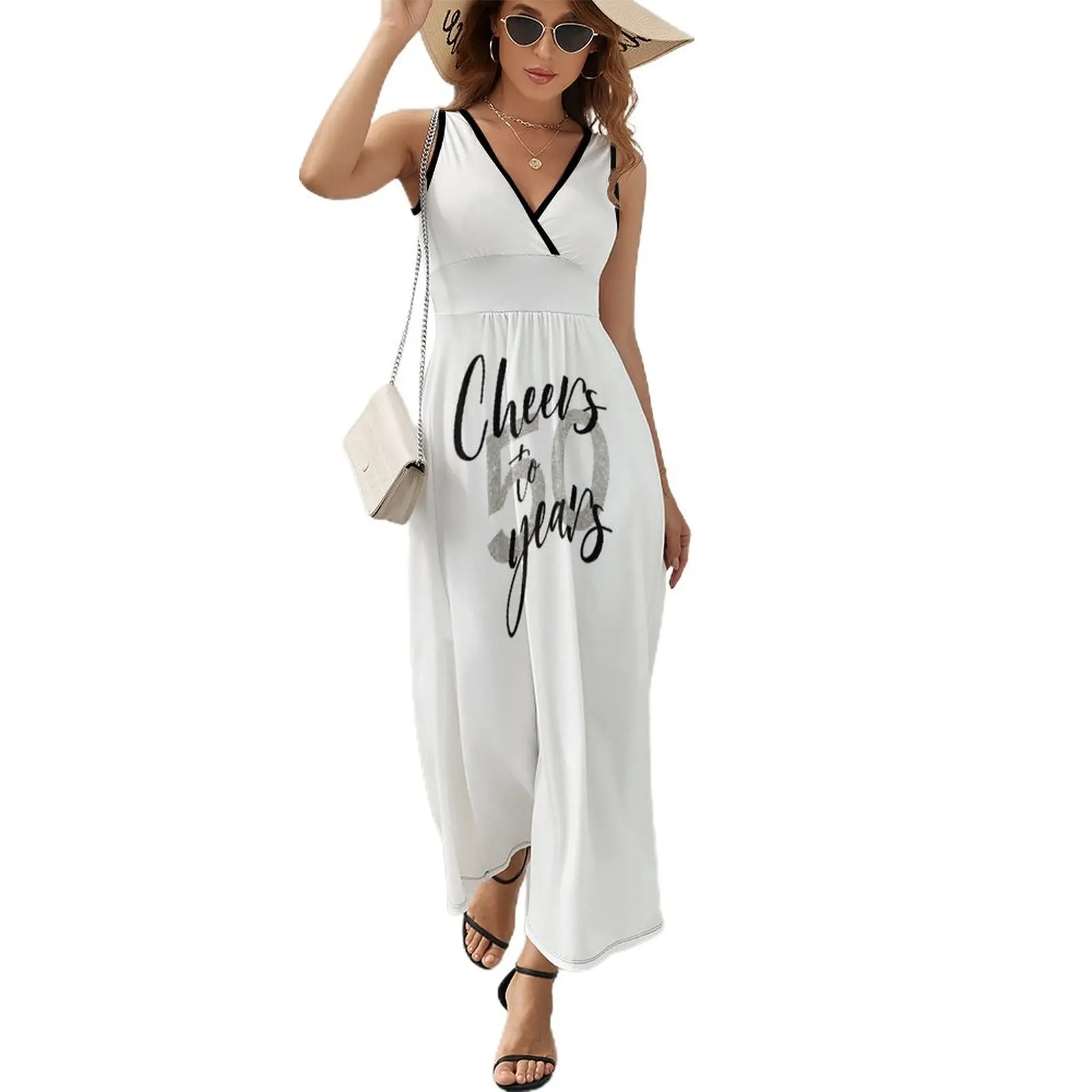 Cheers to Fifty 50 Years Birthday Sleeveless Dress long dress women summer luxury woman evening dress