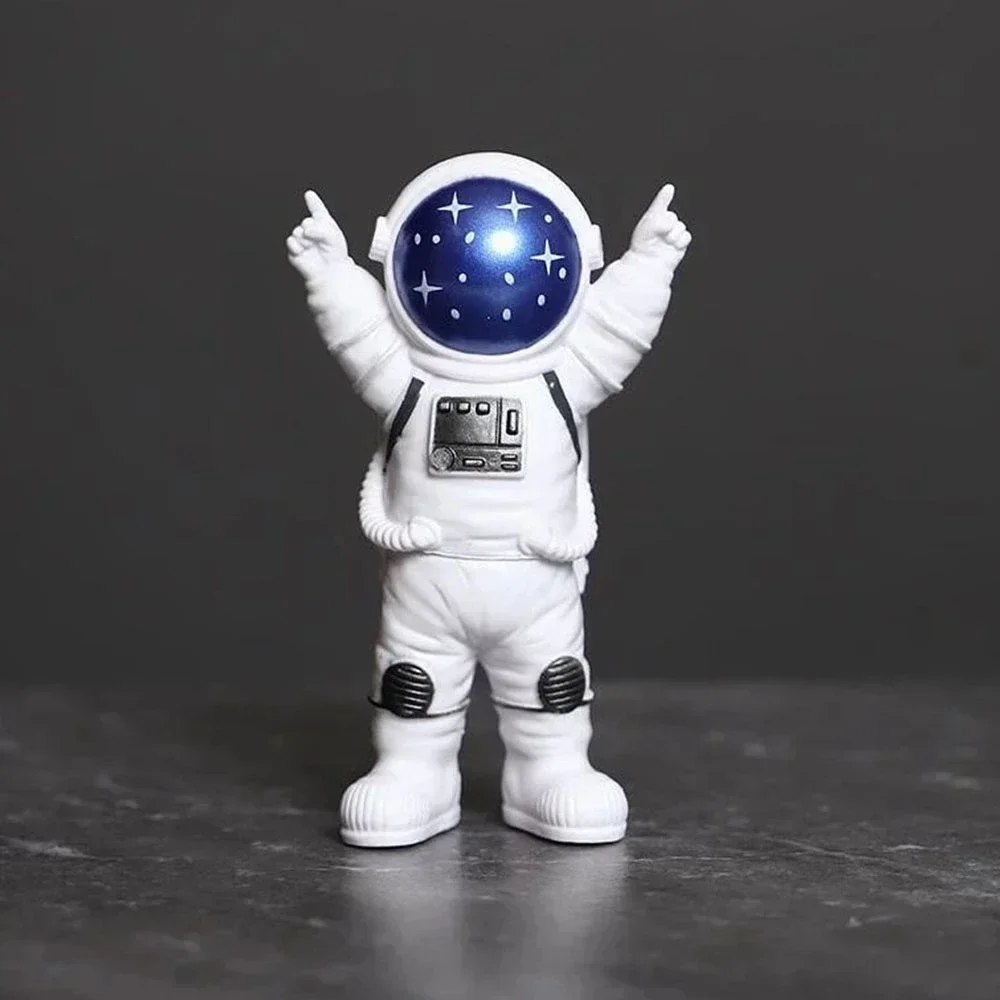 4 szt. Figurka astronauty statua figurka kosmonauta rzeźba zabawka edukacyjna dekoracja stołu Model astronauty dla dzieci prezent