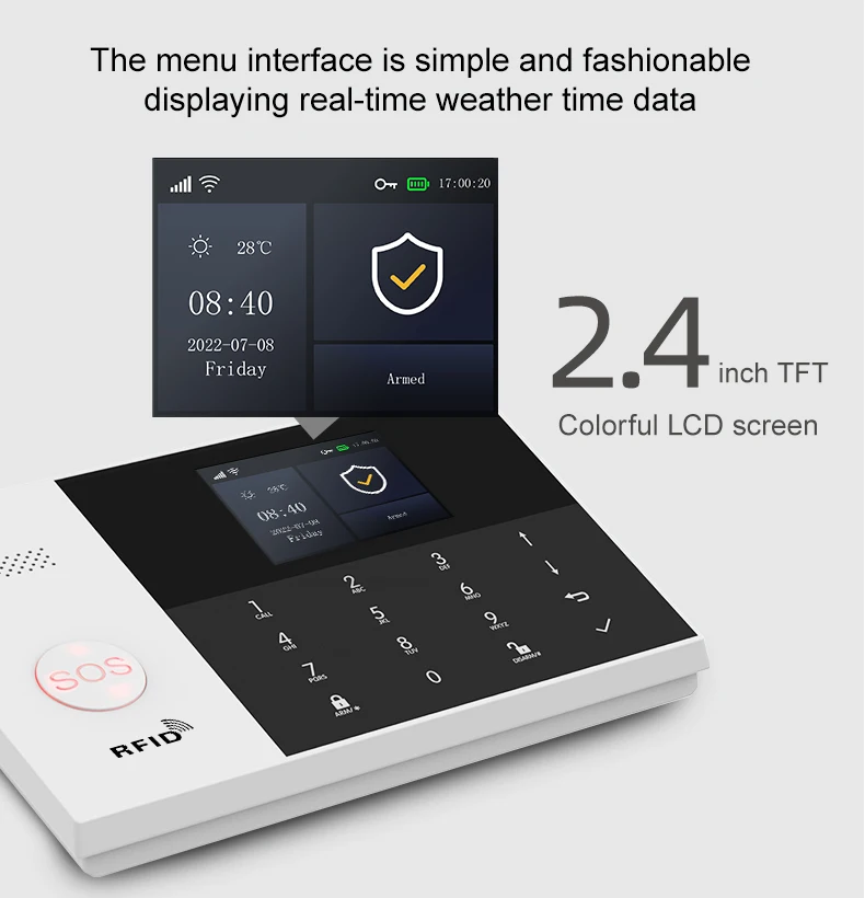 Tuya 4G smart home anti-theft alarm, WIFI， An easy-to-use secure home life alarm system that connects all 433MHz sensor accessor