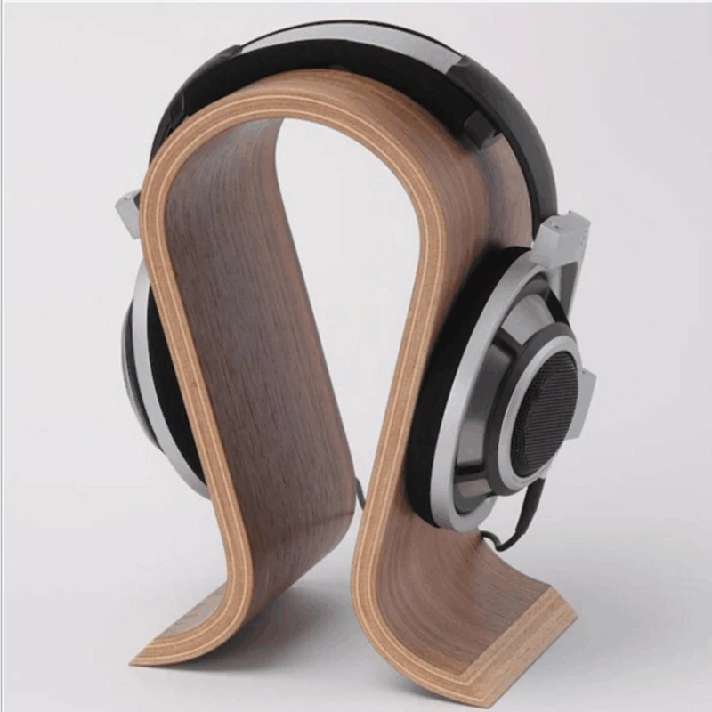 Headset walnut earphone holder U-shaped wooden earphone holder, earphone display shelf.