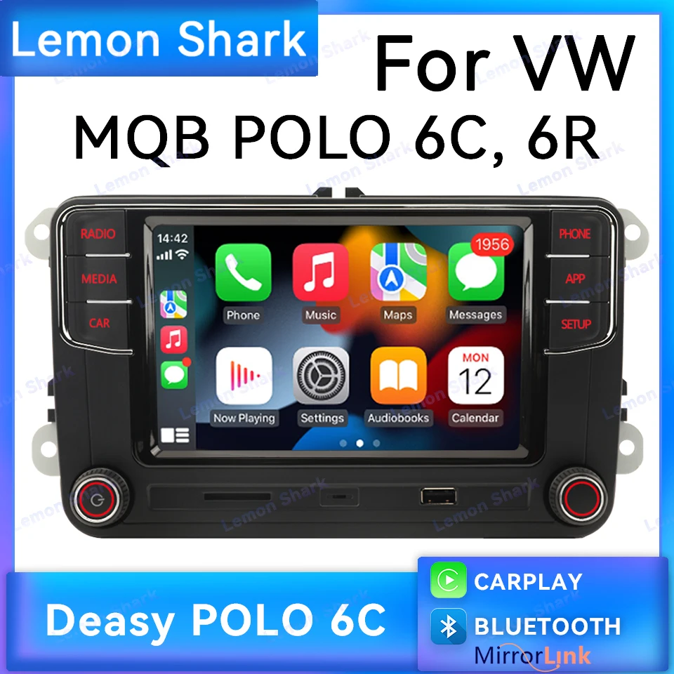 Deasy MIB Carplay Car Radio for VW MQB POLO 6C 6R Bluetooth Stereo Mirrorlink Navigater 6.5 inch Multiplayer USB SD Built-in MIC