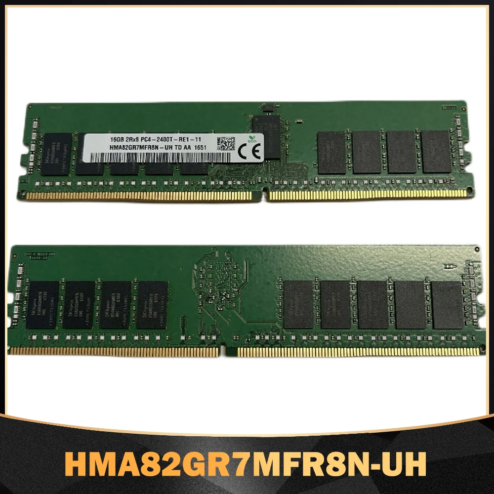 1PCS RAM 16G 16GB 2RX8 PC4-2400T DDR4 ECC REG RDIMM For SK Hynix Memory HMA82GR7MFR8N-UH