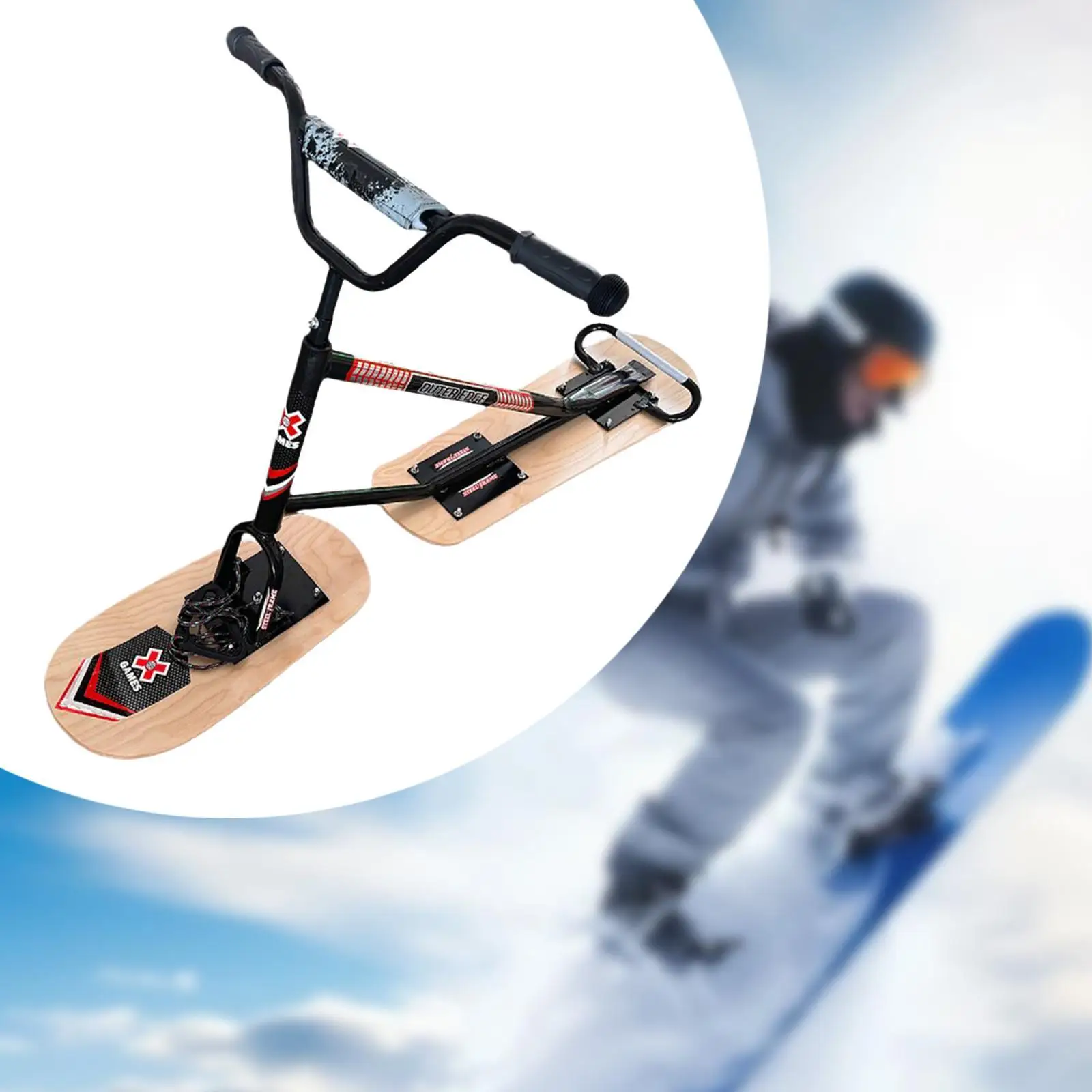 Snow Sled Ski Sled for Children Adults Winter Riding Ski Board for Backyard