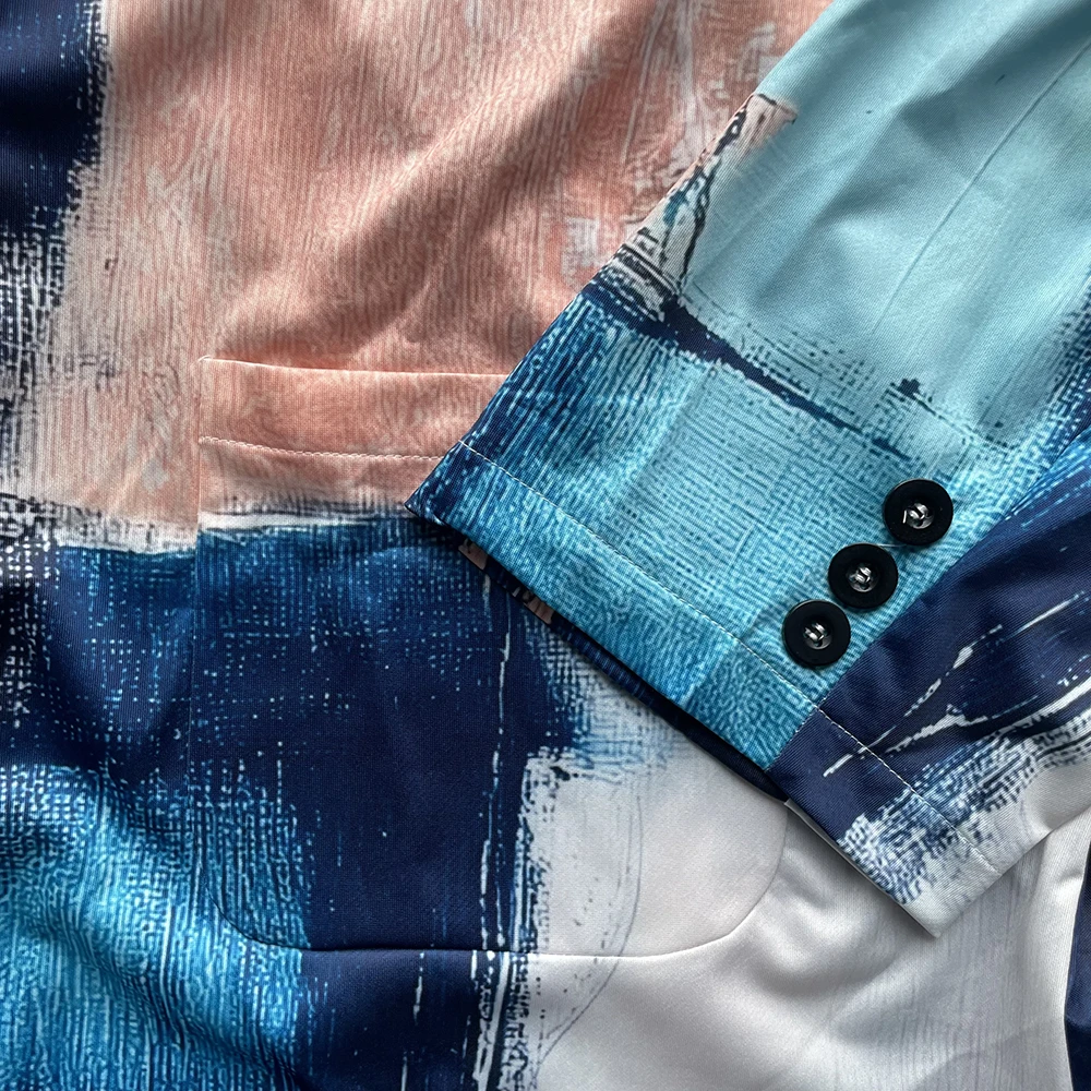 Heren feestelijke kerst casual blazer 3D dennenappel en sneeuwvlokpatroon sportjas met enkele knop voor vakantiefeest bruiloft formele kleding