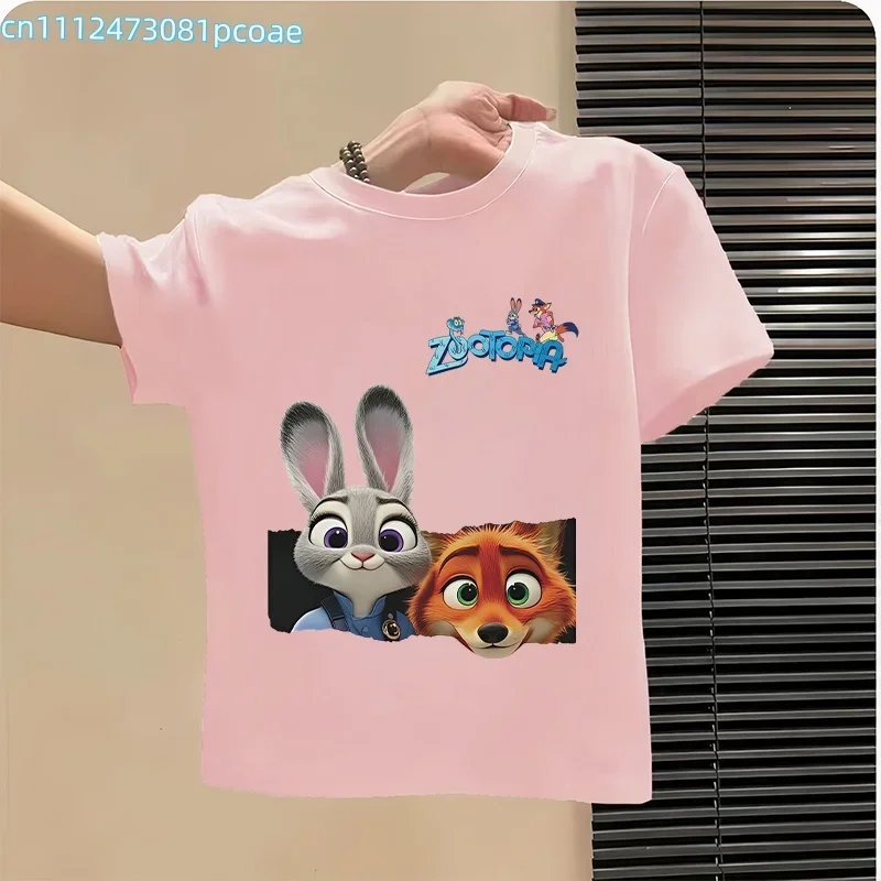 2026 Summer Children Girl Boy Cotton Clothes Zootopia Cartoo