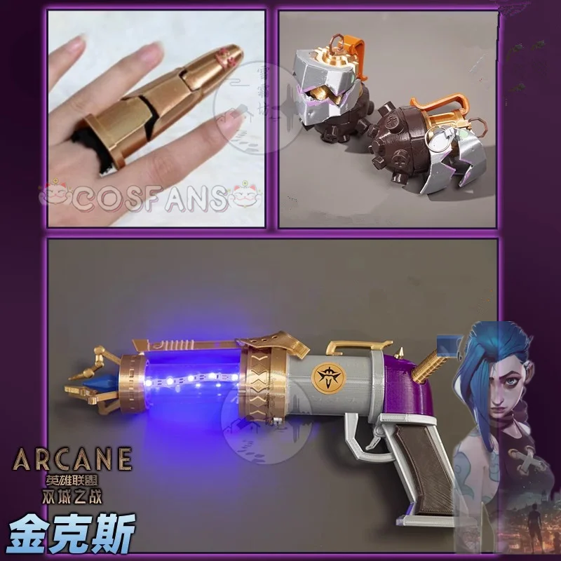 Arcane Jinx Cosplay Pistol Prop Anime Game LOL Season 2 Costume Accessories Outfits Fantasia Halloween Party Suit Gun Props