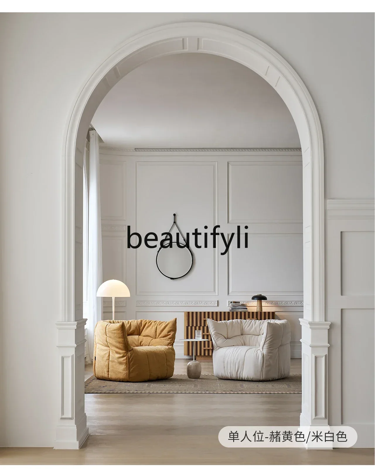 

XZ1Fabric sofa princess cream style single chair modern simple small apartment lazy sofa