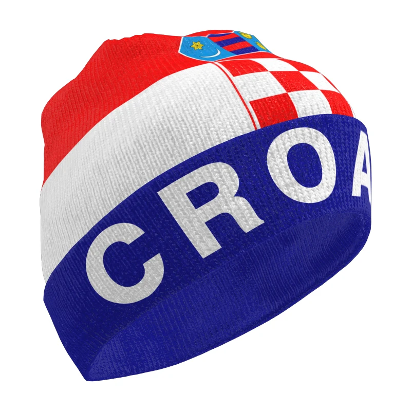 Croatia Knitted Hat Free Custom Name Winter Cold Pullover Croatian Hrv Flags Hrvatska Republic Keep Warm Caps Hr Hip Hop Beanies