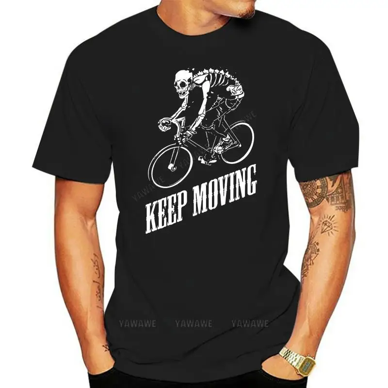 Mens t shirts Keep moving gymer clothing biker t-shirt bicycle riders clothes Men High Quality Custom Printed Hipster Tops