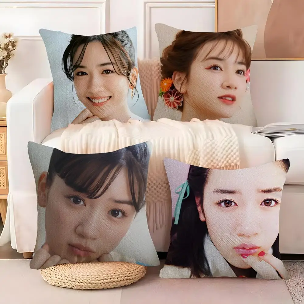 Mei Nagano Actor Cushion Cover  Plush Fabric Soft Double Sided Print Sofa Cushion Cover Throw Pillow Covers