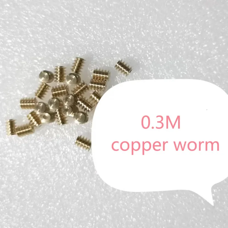 

2pcs/Lot 0.3M Copper Worm OD 3.8mm Hole 0.98mm Thick 5mm Copper Worm 0.3M 14T Copper Helical Gear