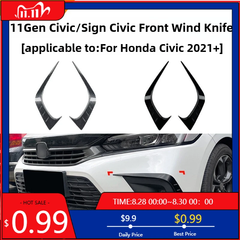 

Горячие украшения для Honda Civic 11-го поколения 2021+, переднее ветровое лезвие, воздуховыпускное отверстие, автомобильная наклейка, внешняя модификация автомобиля, аксессуары Int