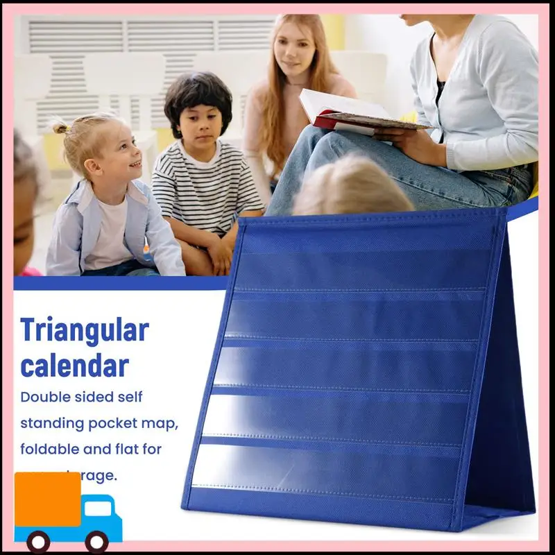 Professional-Tabletop Desktop Pocket Chart Table Top With Bonus 20X Dry Erase Cards,Desktop Tabletop Teaching Pocket Chart Doubl