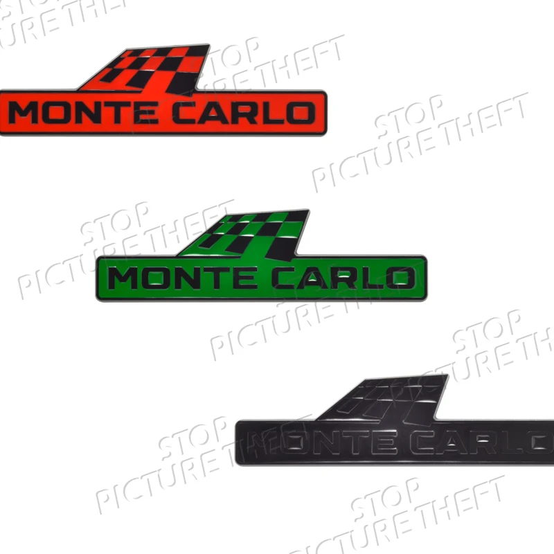 Monte Carlo Racing Flag Grille Logo 3D Metalowa naklejka Karoseria Tylny bagażnik Emblemat Naklejka Do Skody VRS Kamiq Superb Octavia Rapid