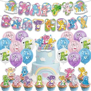 New Care Bears Carebears 어린이 생일 테마 파티 장식 케어 베어 배너 풍선 세트 크리스마스 가정 장식 6 최고의 영업 관리 곰 생일 파티 용품 - №4