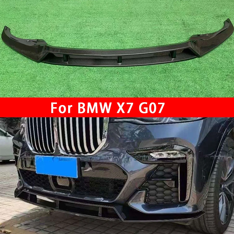 For BMW X7 G07 Carbon Fiber Car Front Bumper Diverter Spoiler Diffuser Front lip chin Shunt Car Accessories body kit