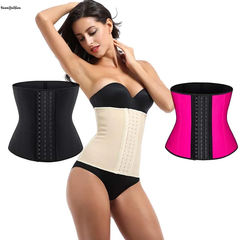 

Black Beige Women Cut Bra Bustier 9 Robs Girdle Lace Up Boned Waistband Latex Underbust Corset With 3 Hook