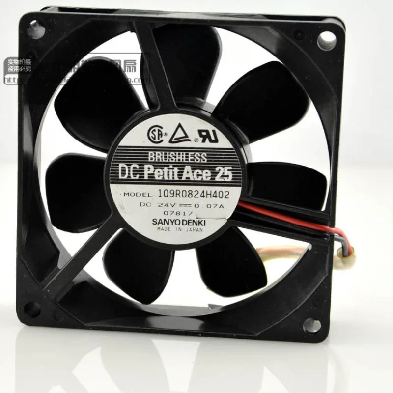 New CPU Fan for SANYO 109R0824H402 DC 24V 0.07A 8025 2-wire Cooling Fan 80x80x25mm